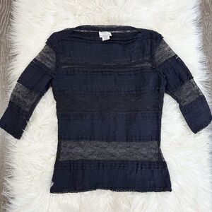 Miguelina Womens Lace Top Black Size‎ XS Stretch Cotton Nylon USA Whimsygoth